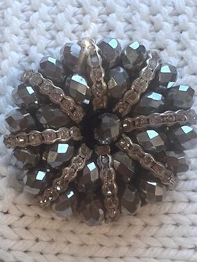 Vintage Rhinestone Hematite Brooch